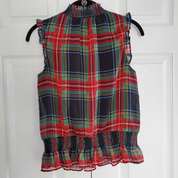 NEW J. Crew Stewart Gilded Tartan Mock Neck Top - Picture 5 of 11